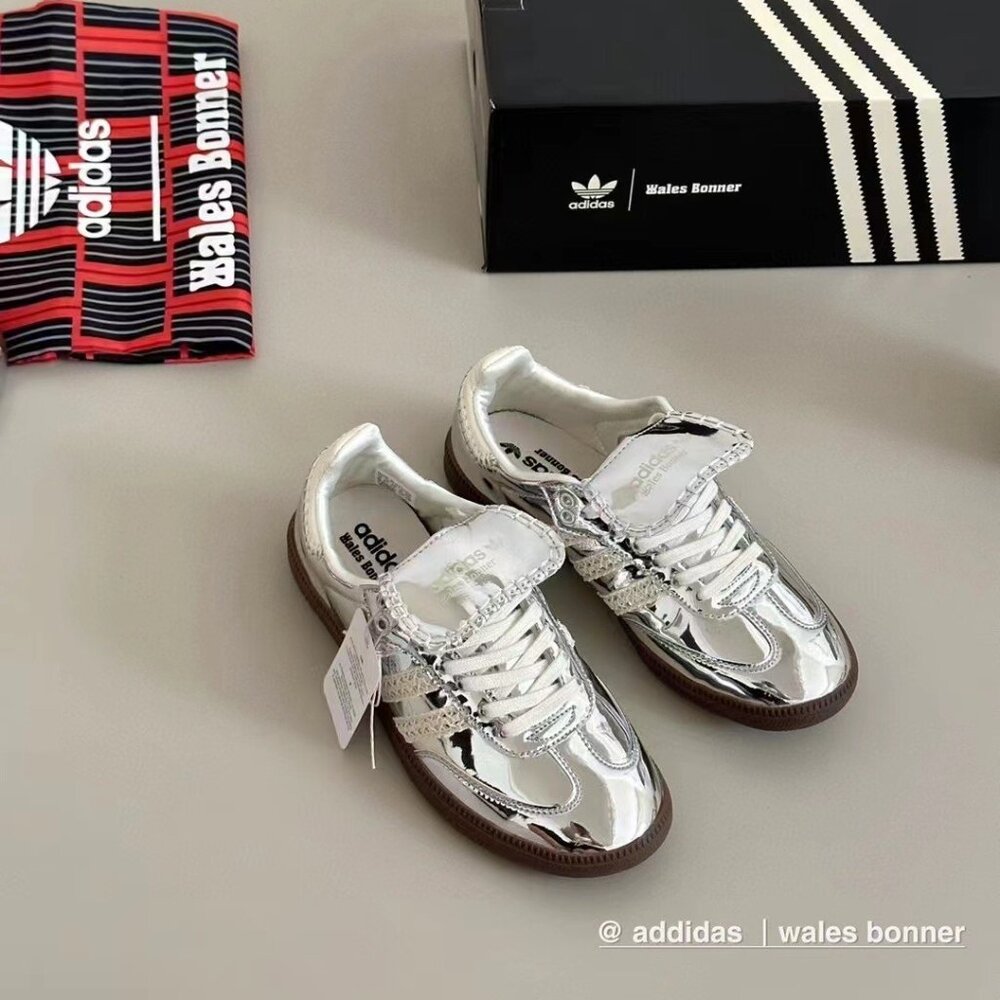 Women's Wales Bonner x Samba 'Silver Metallic Gum' 2023 Adidas Sneakers